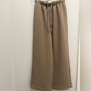 Wilfred Wide-Leg Drawstring Pants in Taupe